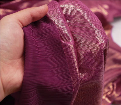 Metallic Foil Striped Knit Fabric: 4-Way Stretch, 56" Wide