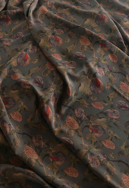 Fig Print Cotton Fabric: 55"W Upholstery Drapery Sewing
