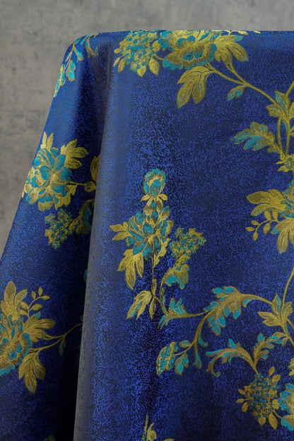 Tissu brocart jacquard à motifs floraux : robe, qipao, décoration intérieure (168 cm de large, polyester, vendu au mètre)