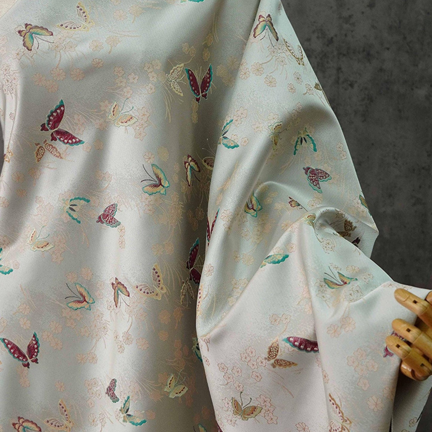 Butterfly Jacquard Brocade Fabric: Japanese Style Damask (By The Meter)
