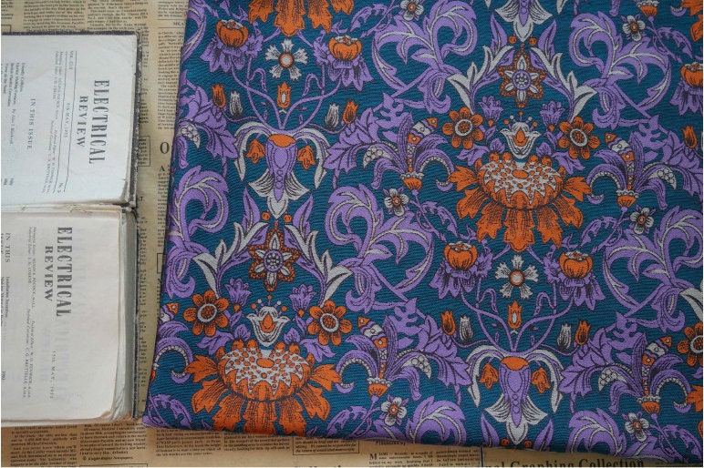 Floral Jacquard Fabric: Ancient Colors 3D Texture, 59"W