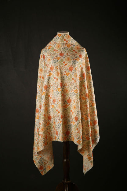 Tissu Tencel Ramie à motifs floraux : Matière première pour robes, châles et décorations - Vendu au mètre