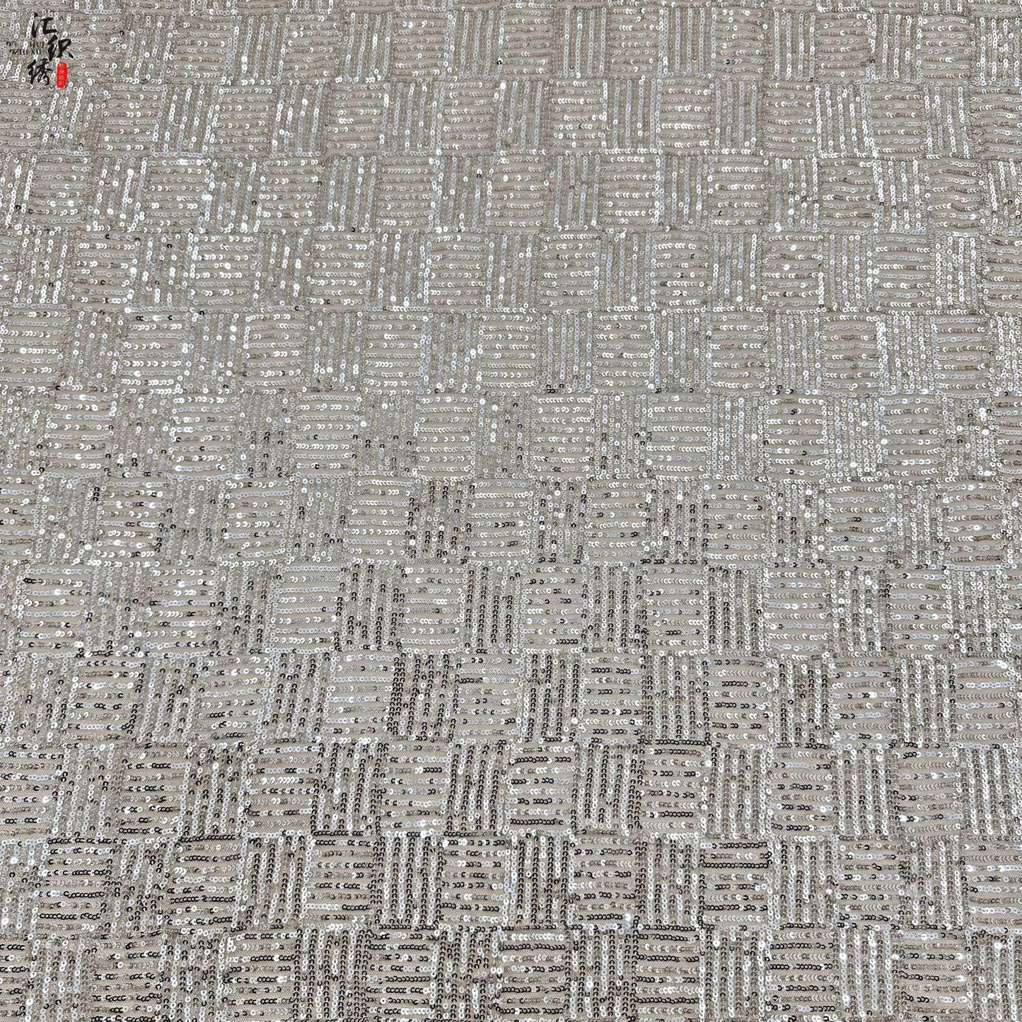 Sequin Lace Fabric: 3D Pleated Embroidery, 49" Wide, For Wedding & Prom