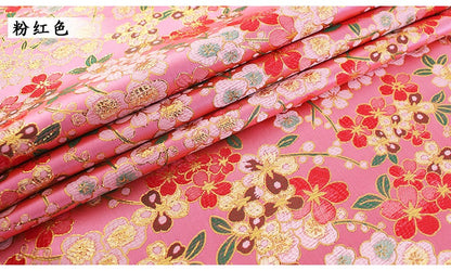 Cherry Blossom Jacquard Fabric: 59" Wide Silk Rayon Brocade