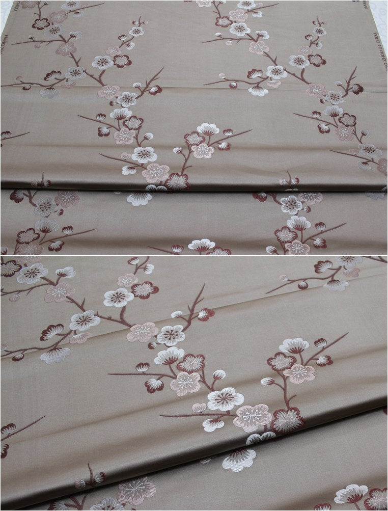 Plum Blossom Brocade Fabric: Chinese Jacquard Silk Rayon Blend (29.5" Wide)