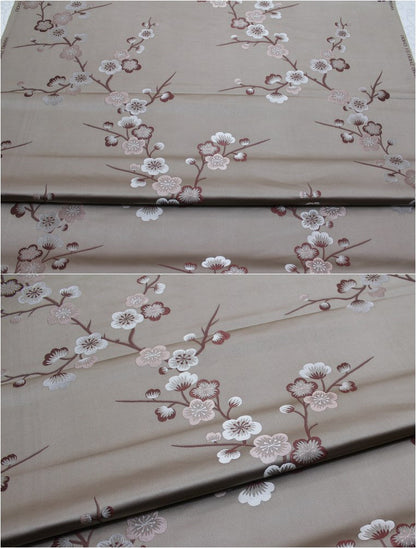 Plum Blossom Brocade Fabric: Chinese Jacquard Silk Rayon Blend (29.5" Wide)