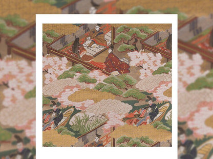 Genji Monogatari Jacquard Silk Brocade Fabric - 59"W Japanese Sewing Fabric