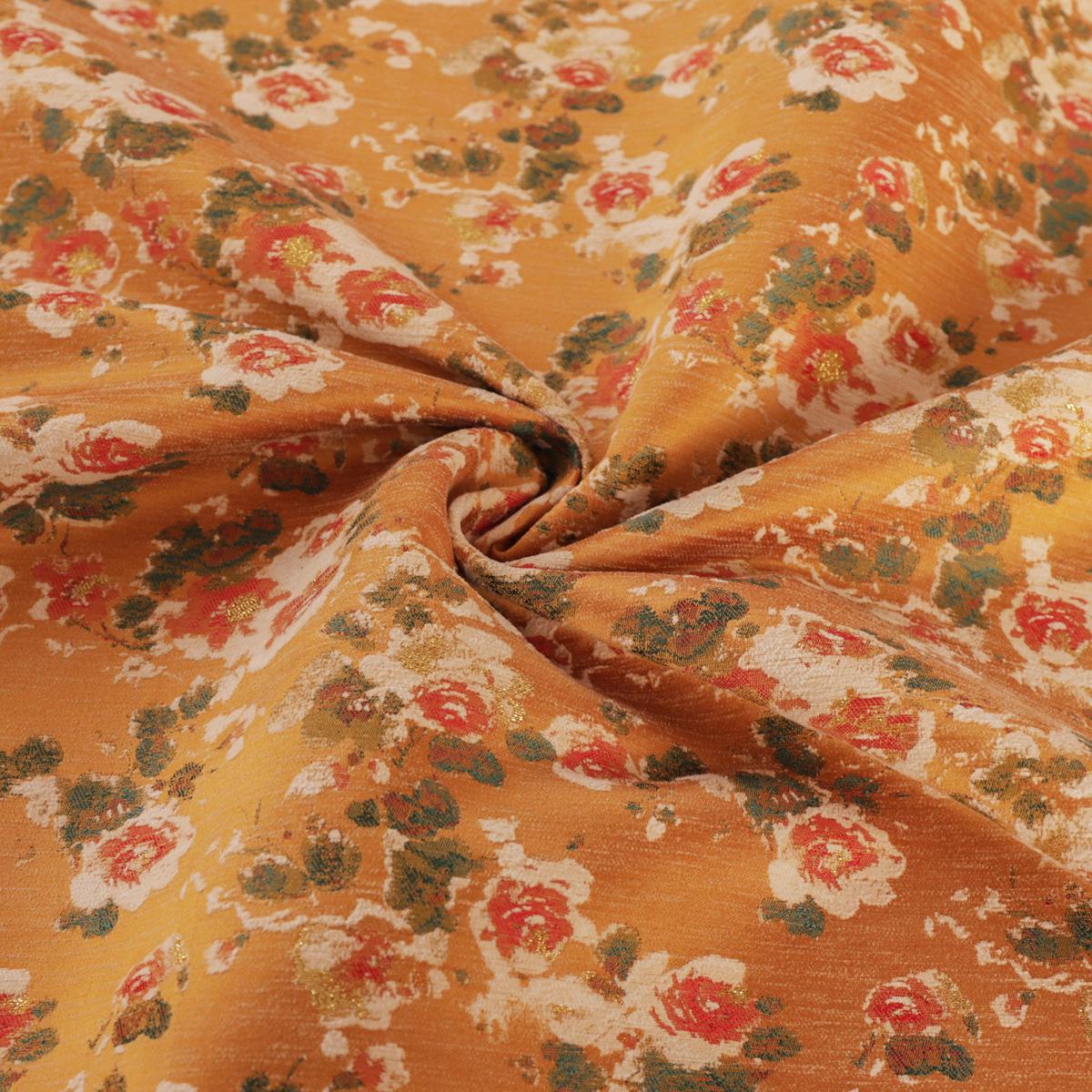 Floral Brocade Fabric: 59"W Pink Phlox Flower Pattern