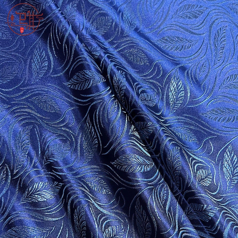 Brocart de soie à motif de fleurs de blé, largeur 75 cm (29,5 po) - Vendu au mètre