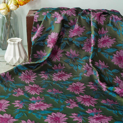 Tissu jacquard style campagne ��� Marguerites abstraites en relief ��� Ameublement, matelassage et grande largeur