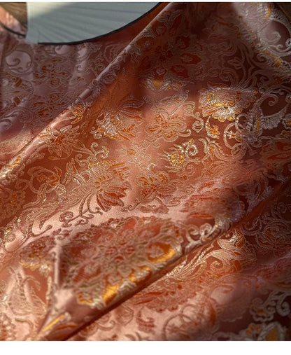Guanyin Brocade Fabric | 58" Wide Floral Jacquard for Qipao, Hanfu