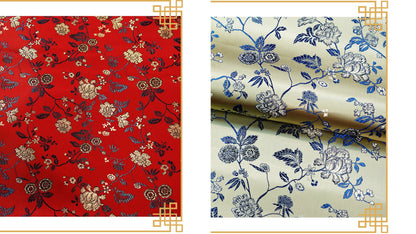 Peony Flower Damask Brocade Fabric: 45"W Chinese Sewing Quilting