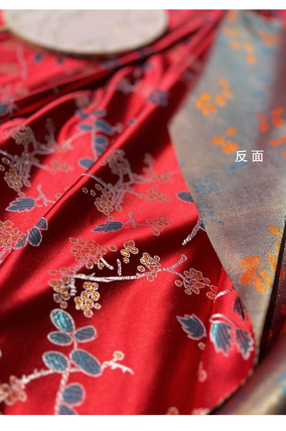 Grape Blossom Silk Brocade Fabric: 29.5"W Cheongsam Qipao Sewing
