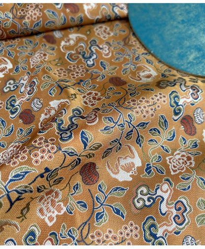 Silk Brocade Fabric: 57"W Floral Upholstery & Sewing