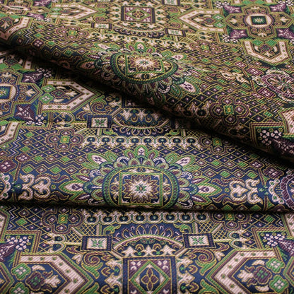 29"W Tibetan Brocade Fabric: Silk Rayon Upholstery