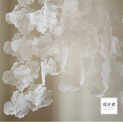 Embroidered Flower Lace Ribbon: White Palace Style Trim