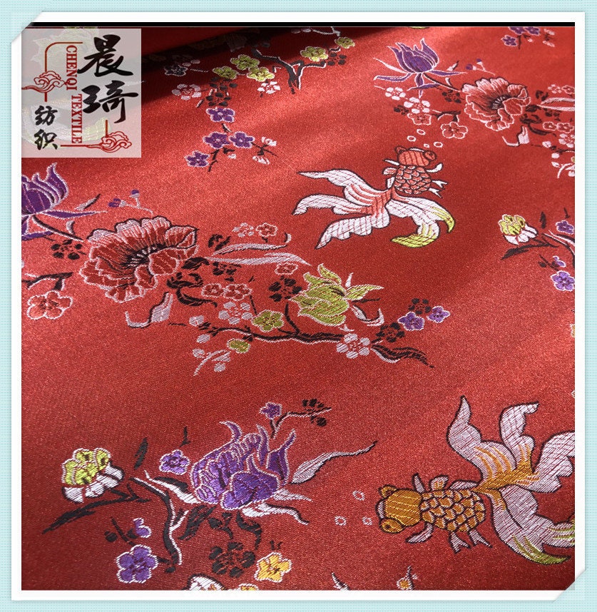 Goldfish Floral Brocade Fabric: 35" Wide Nylon Jacquard