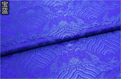 Ocean Waves Silk Rayon Brocade Fabric: Upholstery, Costume, Decor