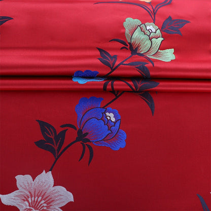 Rose Floral Jacquard Satin Fabric: Tibetan Robe, Upholstery (29.5"W)
