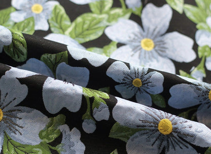 Tissu jacquard à motif floral : style peinture à l’huile rétro, 150 cm de large