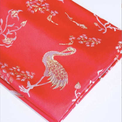 Gold Thread Damask Jacquard Fabric: Metallic Brocade, 57"W