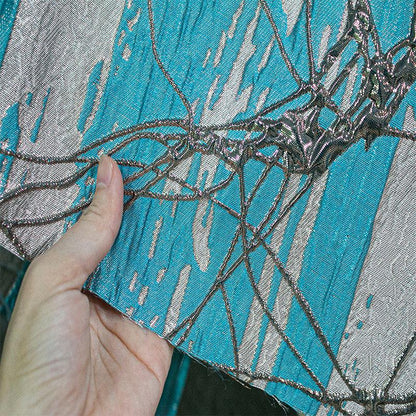 Gold Vein Jacquard Fabric: 3D Gilt Design, 55" Wide