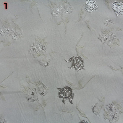Magnolia Gold Foil Jacquard Chenille Fabric: Floral Upholstery, 56"W