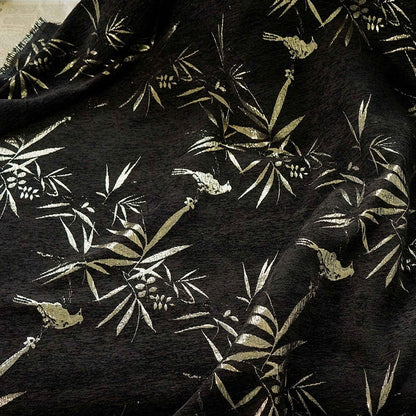 Tissu jacquard bambou doré métallisé : 147 cm de large (ameublement et décoration)