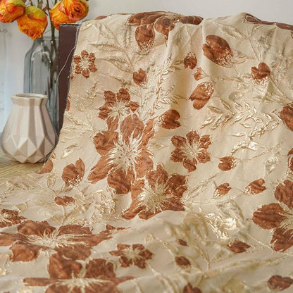 Gold Thread Jacquard Fabric: Pea Green 3D Designer Material - 58" Wide