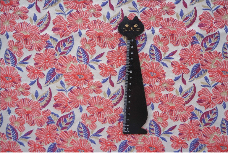 Reversible Jacquard Fabric: Japanese Floral Embossed Weave (59"W)