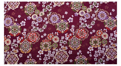 Cherry Blossom Silk Brocade Fabric: Japanese Kimono Sewing Material