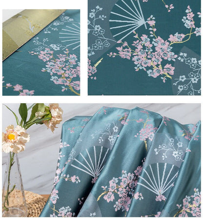 Tissu brocart à fleurs de prunier rouge : Matériel de couture pour cheongsam qipao