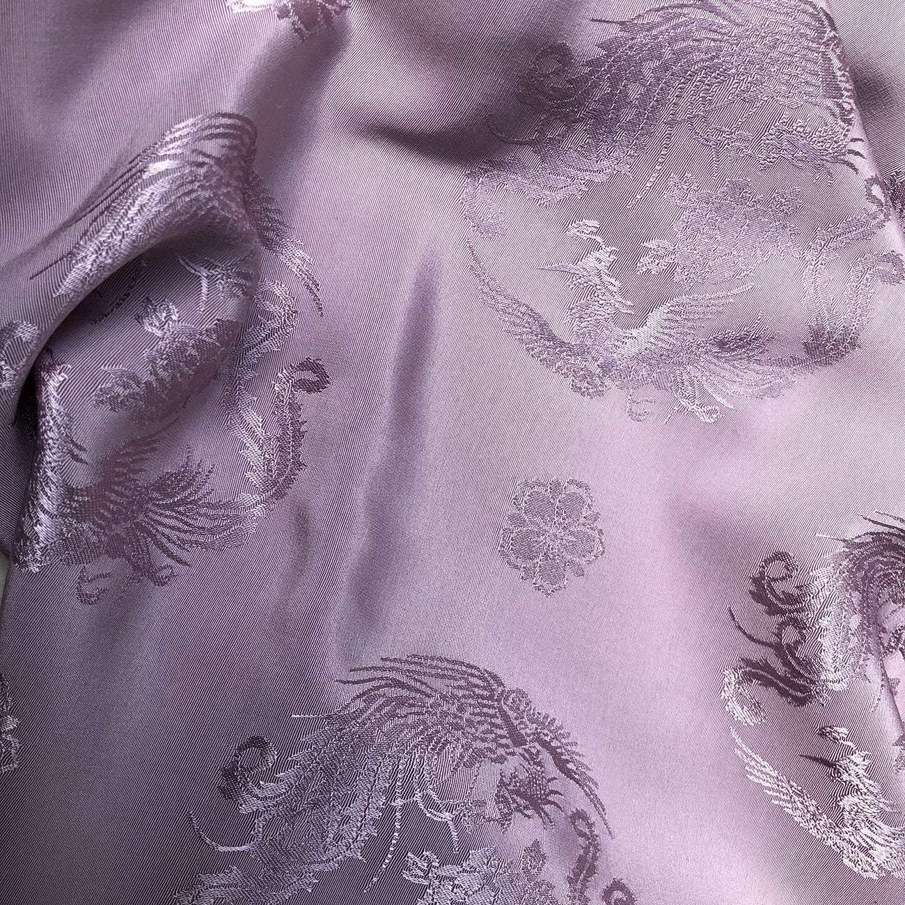 Dragon & Phoenix Jacquard Satin Damask Fabric - 59" Wide