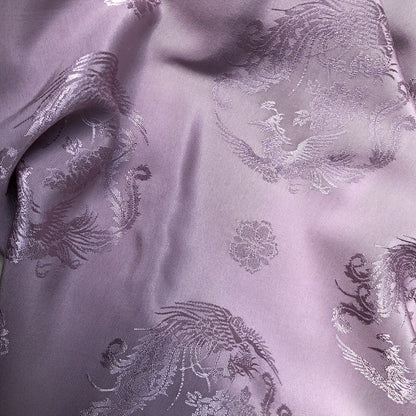 Dragon & Phoenix Jacquard Satin Damask Fabric - 59" Wide