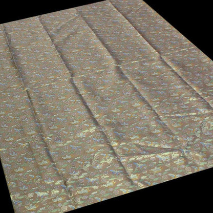 Tibetan Brocade Fabric: Butterfly & Lotus Embroidery, 28" Wide