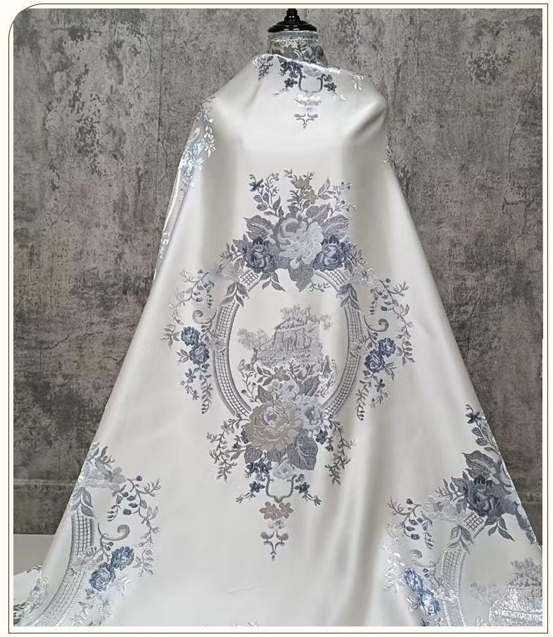 Flower Jacquard Brocade Fabric ��� Money Tree Pattern Upholstery & Clothing Material, sell by the met"Wide