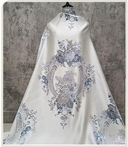 Flower Jacquard Brocade Fabric ��� Money Tree Pattern Upholstery & Clothing Material, sell by the met"Wide