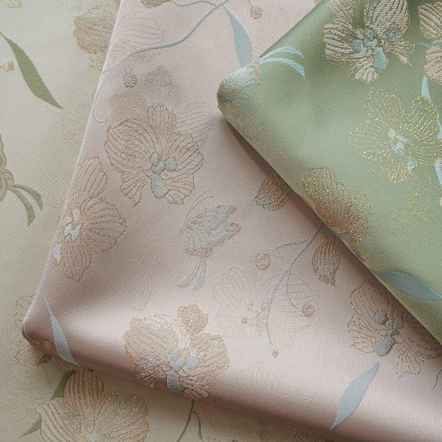 Tissu brocart à motifs floraux : Damas de soie Song 55 pouces, pour costumes et décoration - Vendu au mètre