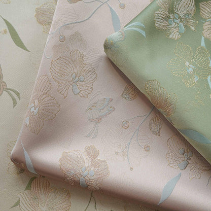 Tissu brocart à motifs floraux : Damas de soie Song 55 pouces, pour costumes et décoration - Vendu au mètre