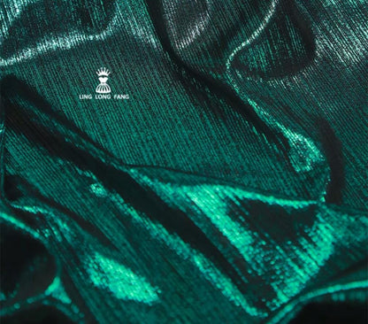 Metallic Foil Striped Knit Fabric: 4-Way Stretch, 56" Wide