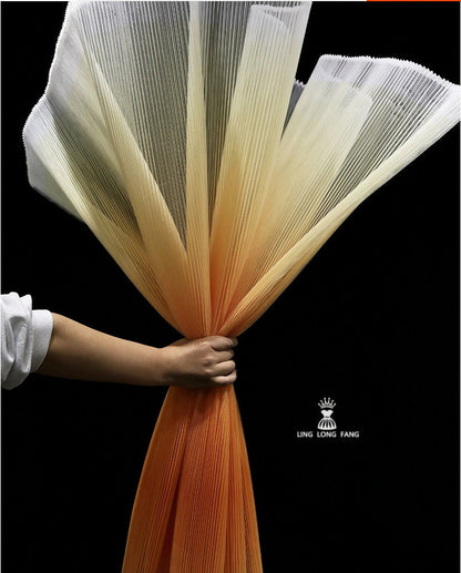 Pleated Organza Fabric: 59" Wide Stiff Texture Polyester