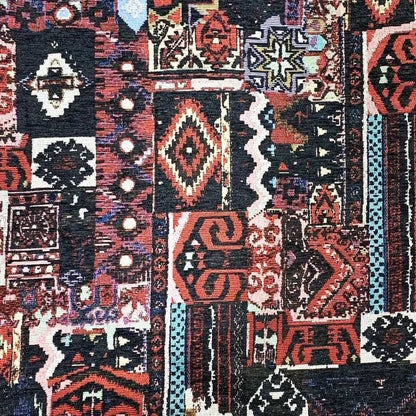 Tissu d'ameublement chenille abstrait : motif tapisserie, 150 cm de large