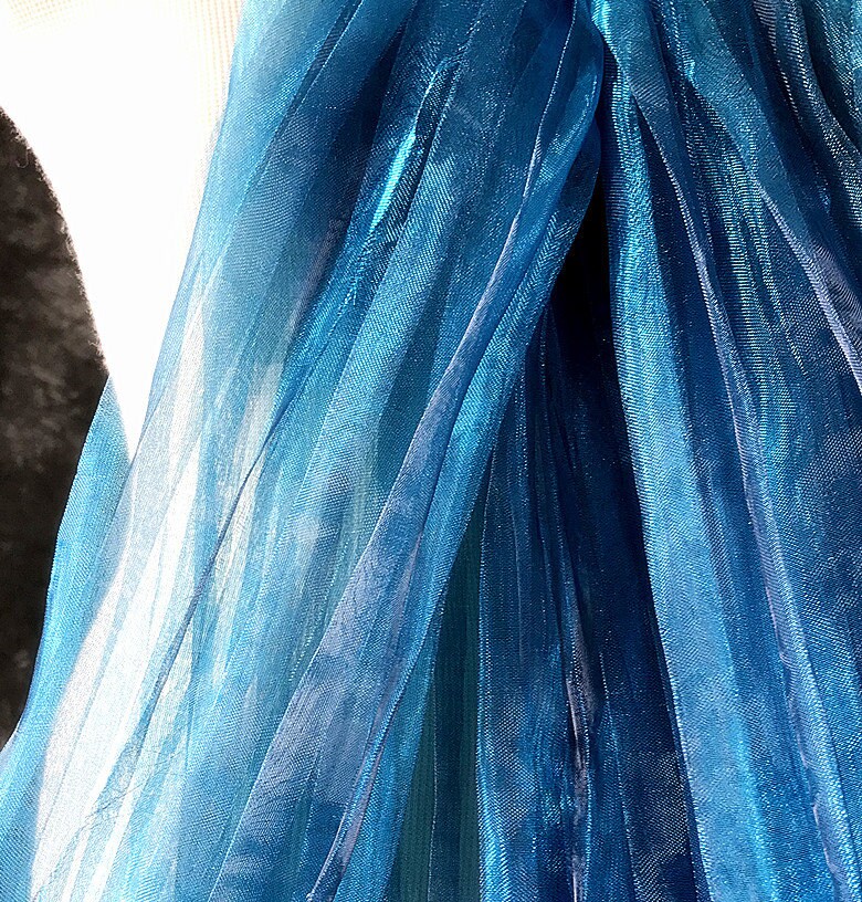 Mermaid Water Reflective Organza Fabric: 57" Wide Stiff Texture