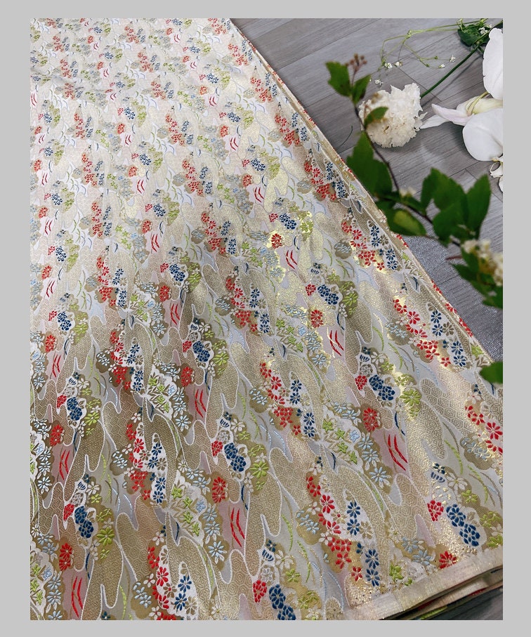 Nishijin Ori Silk Brocade Fabric: Japanese Kimono Gown Jacquard (29.5"/59"W)
