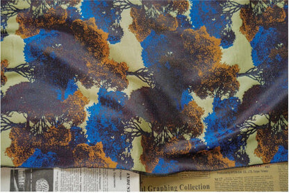 Giant Trees Jacquard Woven Fabric: Embossed Oil Painting Pattern, 63"W