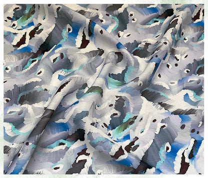 Digital Print Fabric ��� Cloud Wave Shimmer Cotton Blend, Quilting, Dressmaking, Craft Fabr"Wide