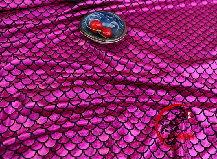 Iridescent Mermaid Scale Spandex Fabric: 4-Way Stretch, 60" Wide