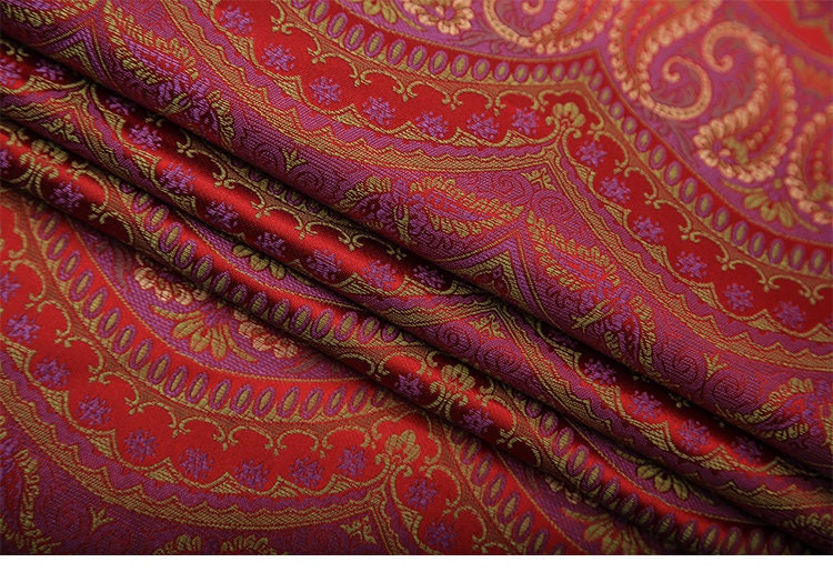 Paisley Brocade Fabric: Indian Rayon for Crafts & Upholstery