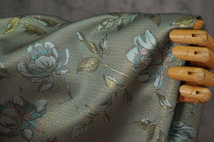 Magnolia Jacquard Quilting Fabric with Gold Thread ��� Upholstery, Furniture, Bags, DIY Sewing, Craft, Luxury Fabr"Wide