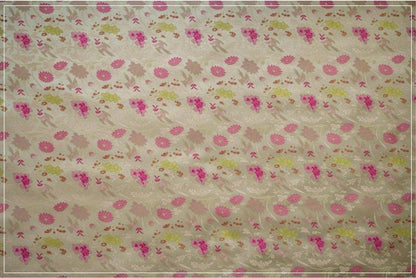 Gold Thread Floral Jacquard Fabric: 3D Texture, 55" Wide